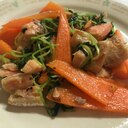 鮭と野菜のガリバタ炒め